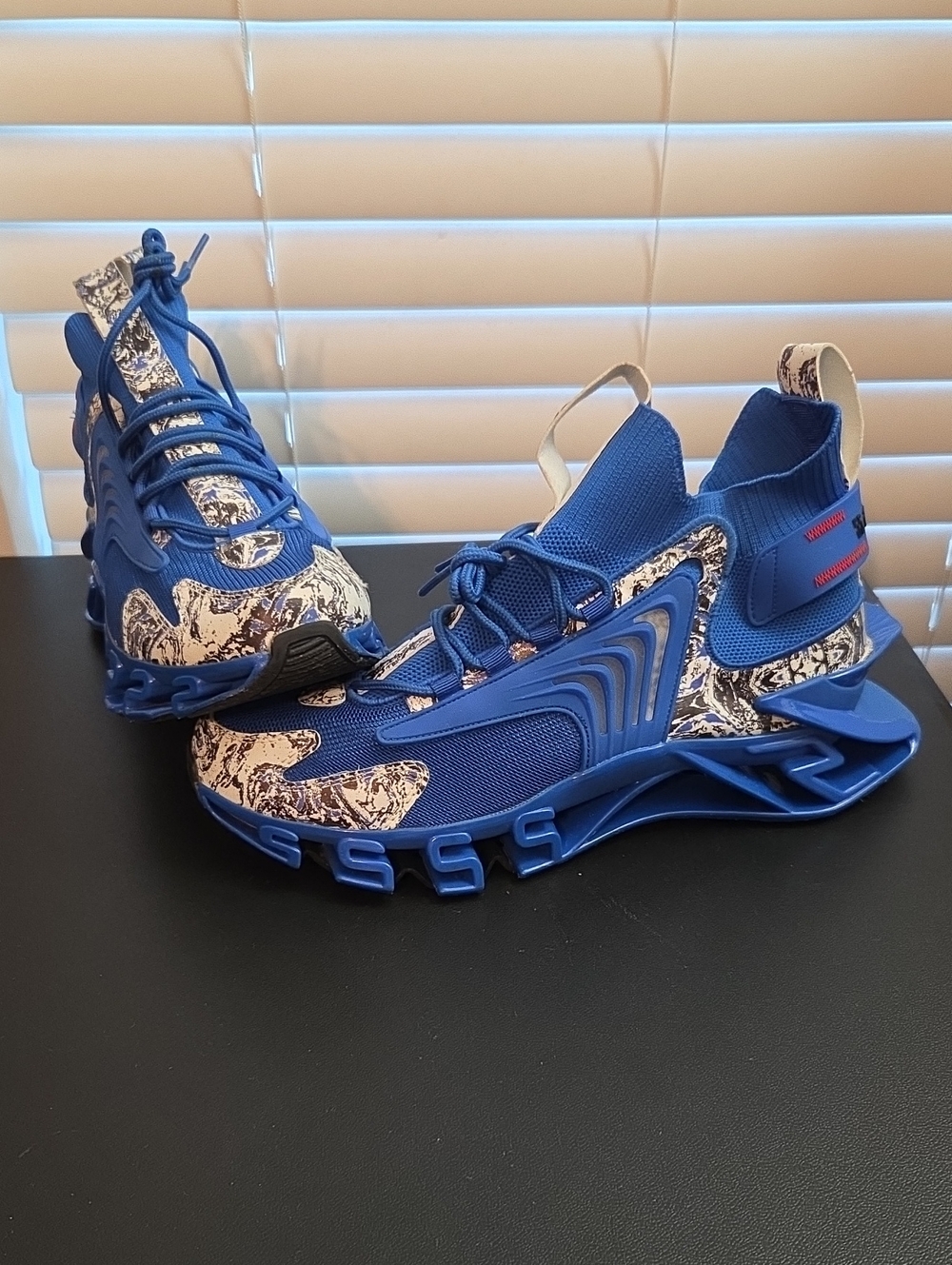 Source Unknown Blue and White Men’s Athletic Sneakers